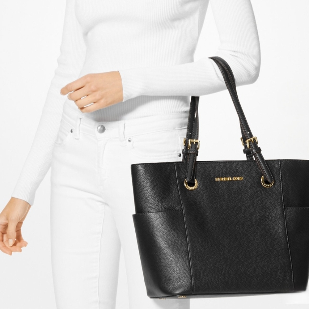 Michael Kors Black Leather Tote Bag